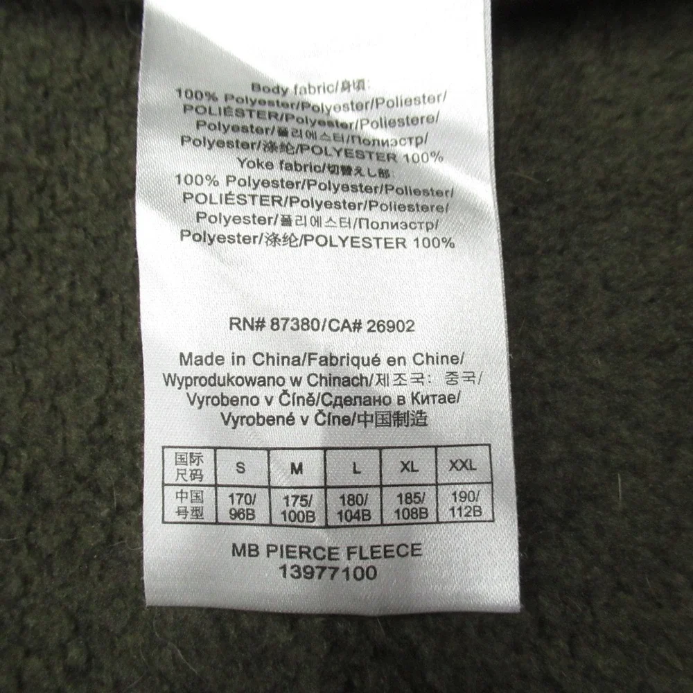 Burton‎ Pierce Fleece Jacket Men Small Green Camo Full Zip Hybrid Ski Outdoor